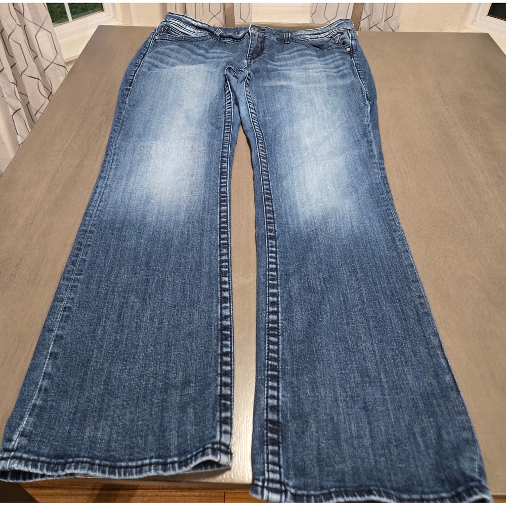 Vigoss The Chelsea Slim Boot Jeans Blue Medium Wash Size 22 Length 33 Bootcut